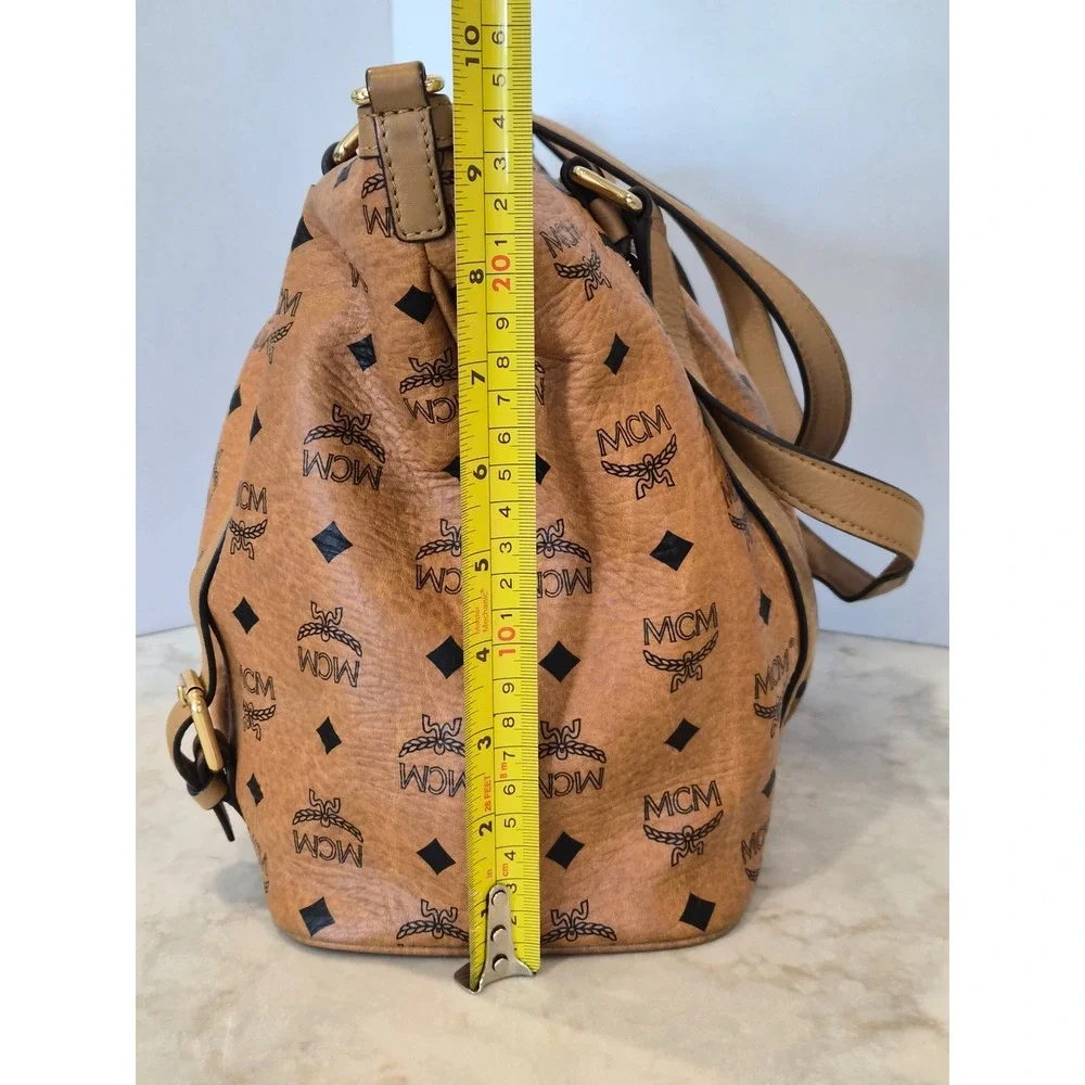MCM Cognac Visetos Monogram Leather Satchel Crossbody Bag MWP0AVI18CO001 K7975